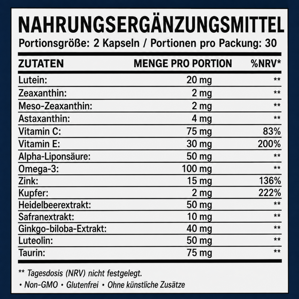 EyeVita™ | Tägliche Nährstoffunterstützung für klares und komfortables Sehen