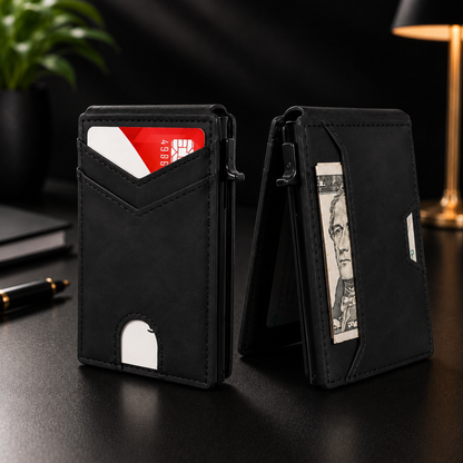 PopupWallet™ | Schlanker Geldbeutel mit schnellem Zugriff auf Karten