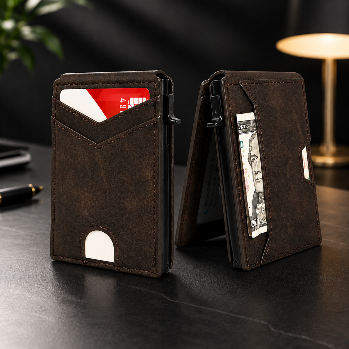 PopupWallet™ | Schlanker Geldbeutel mit schnellem Zugriff auf Karten
