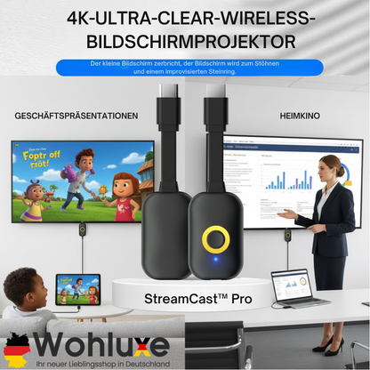 StreamCast™ Pro | Großes Bildschirm-Erlebnis ganz ohne WLAN oder Aufwand