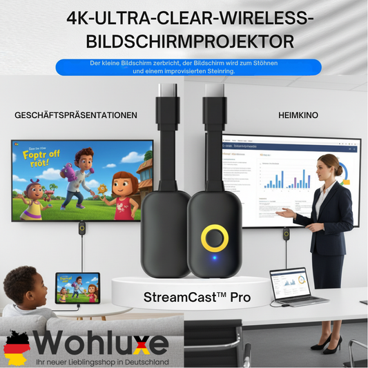 StreamCast™ Pro | Großes Bildschirm-Erlebnis ganz ohne WLAN oder Aufwand