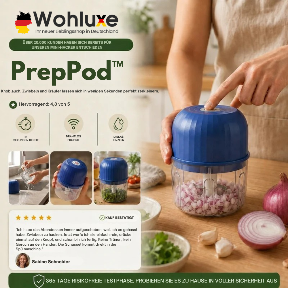PrepPod™ | Mini-Hacker für schnellere Vorbereitung ohne unnötigen Aufwand