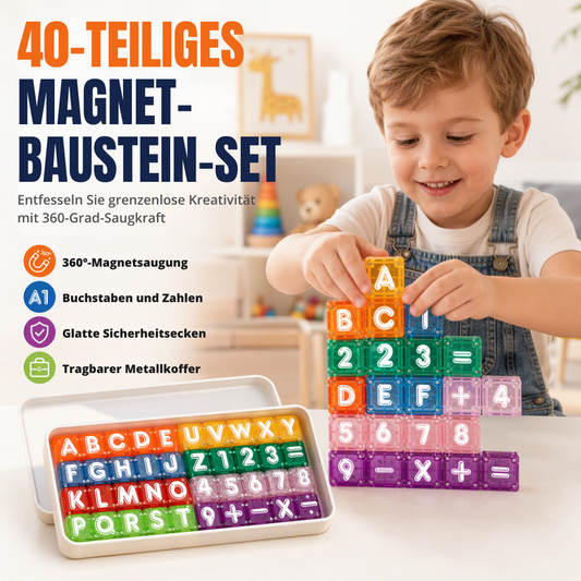 SmartBlocks™ | Magnetischer Baukasten mit Buchstaben, Zahlen und Fantasie