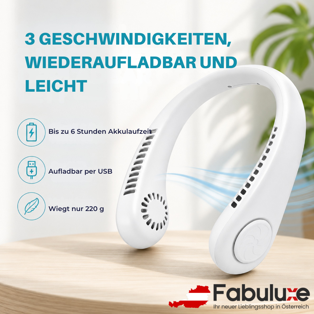 NeckBreeze™ | Halte dich kühl – ohne einen Ventilator in der Hand zu halten