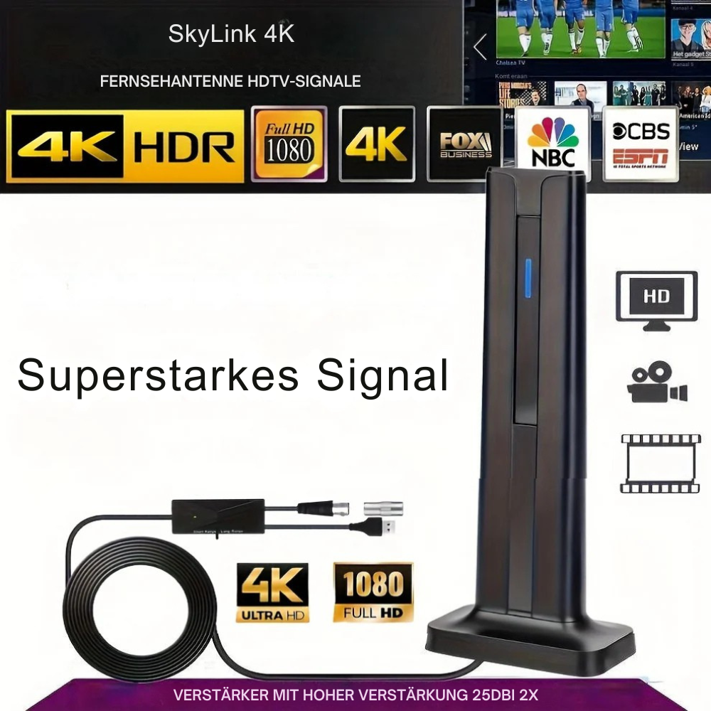 SkyLink™ 4K | Erhalten Sie kostenlose HD-Kanäle ohne Kabel, Smart-TV oder Wi-Fi