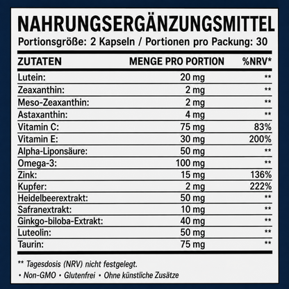 EyeVita™ | Tägliche Nährstoffunterstützung für klares und komfortables Sehen