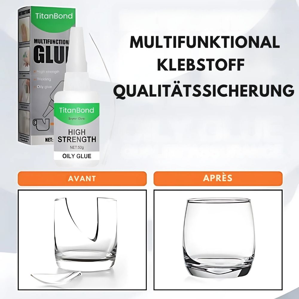 TitanBond™ | Wasserfest, staubdicht Hochleistungsleim – repariere alles in wenigen Sekunden