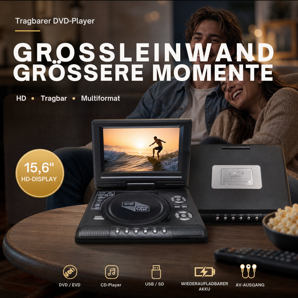 CineGo™ | Tragbarer Filmplayer für entspannte Bildschirmzeit unterwegs