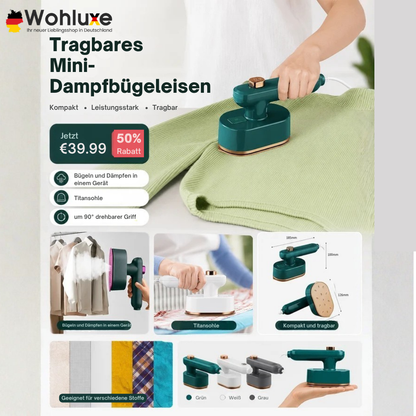 IronGo™ | Kompakt Dampfbügeleisen für schnelle, knitterfreie Touch-ups