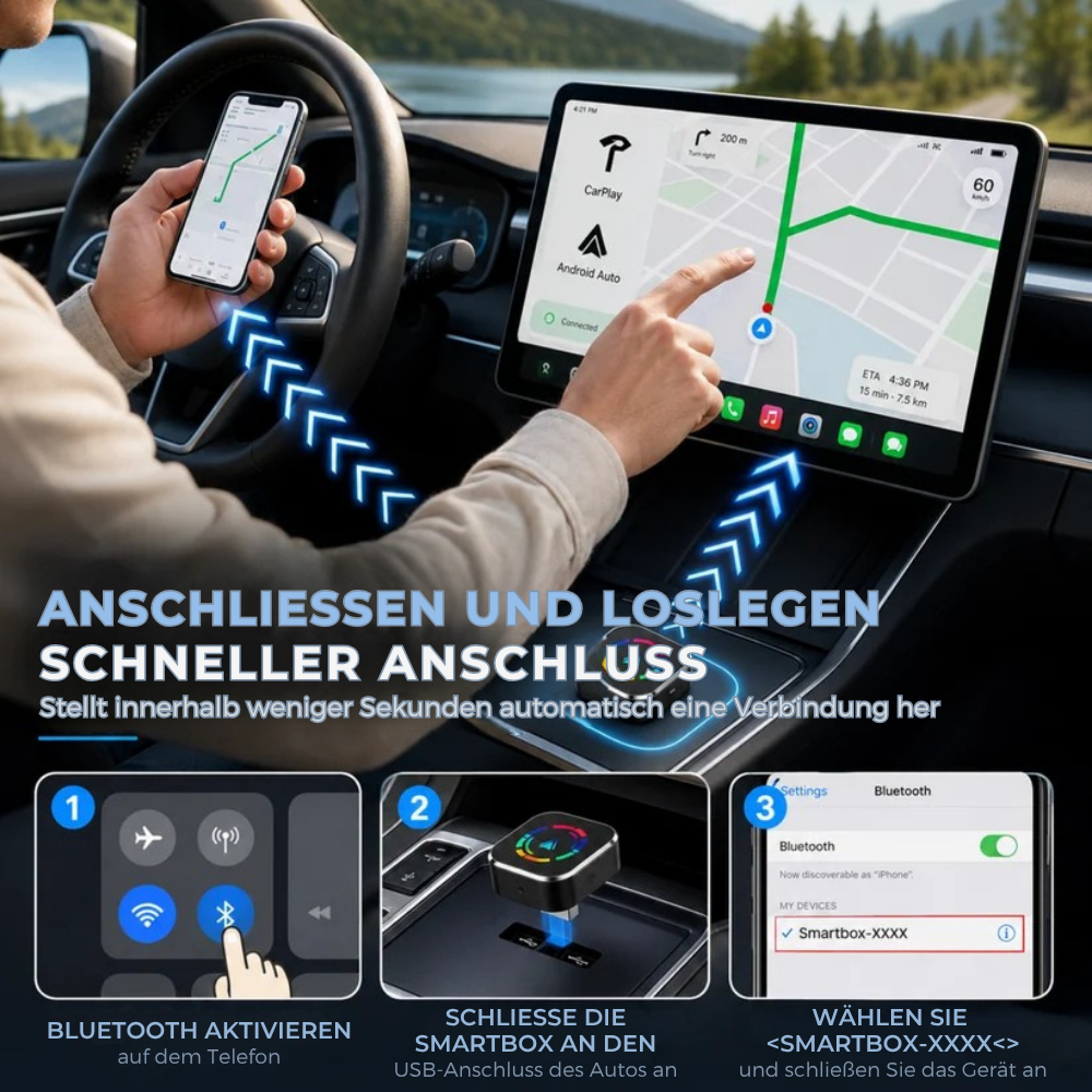 DriveLink Pro™ | Kabelloses CarPlay für eine nahtlose Verbindung unterwegs