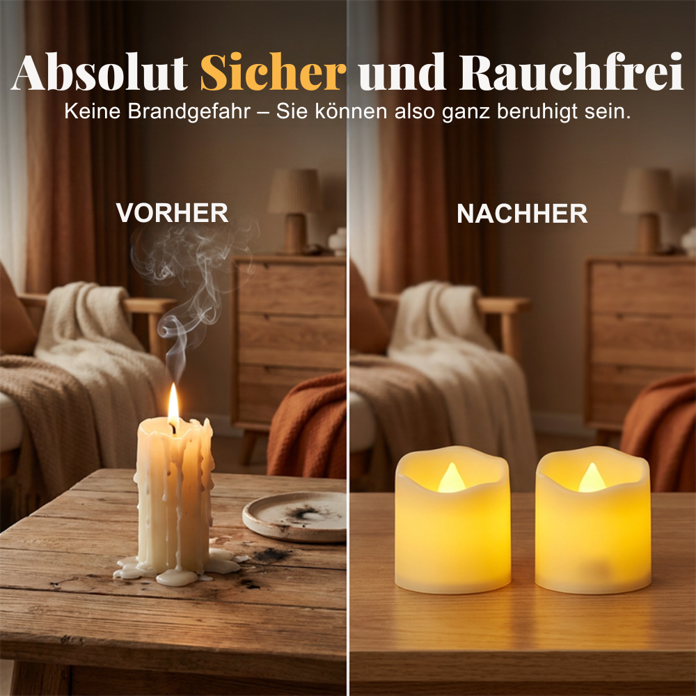 CandleGlow™ | Warme Stearinlichtatmosphäre ohne Rauch oder offene Flamme