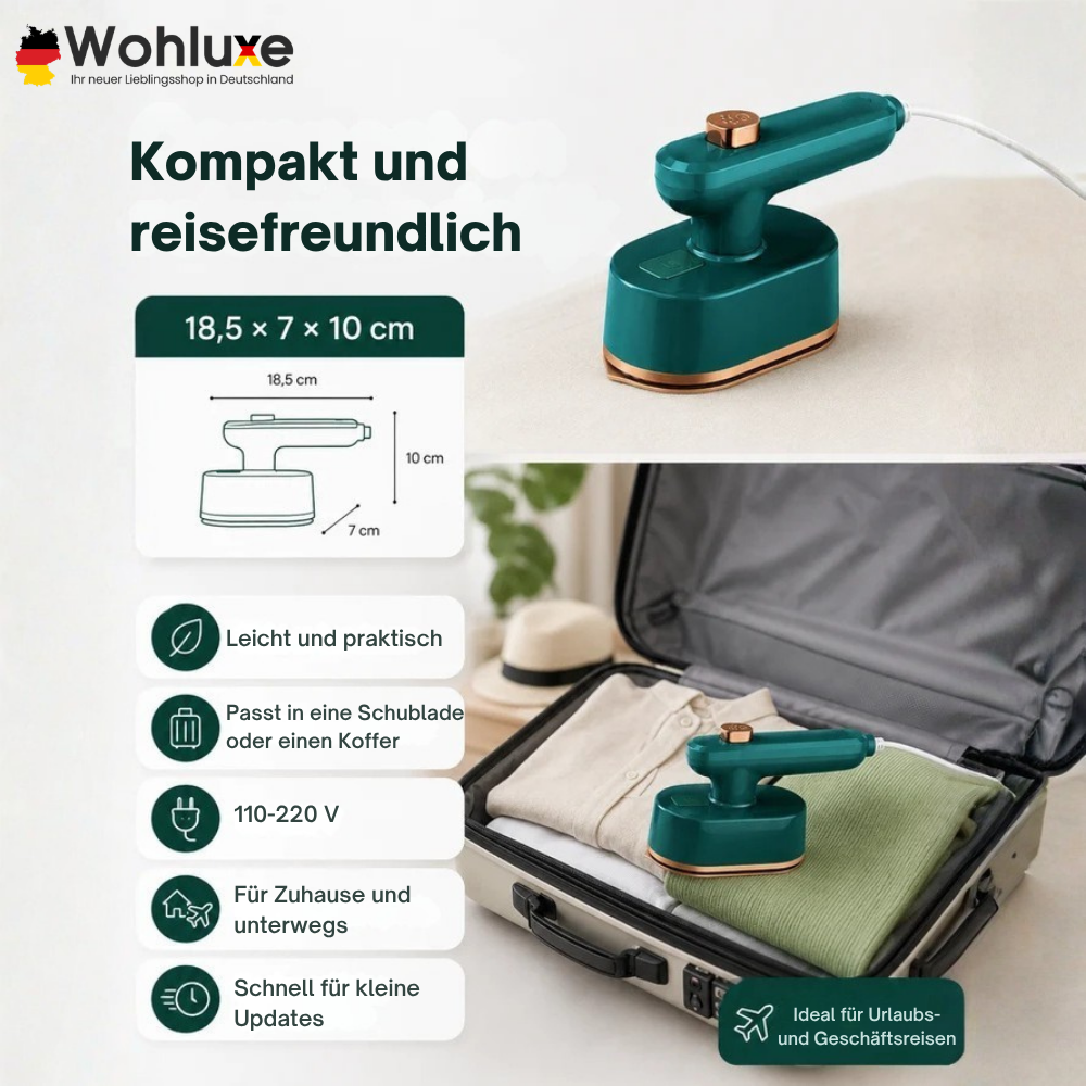 IronGo™ | Kompakt Dampfbügeleisen für schnelle, knitterfreie Touch-ups