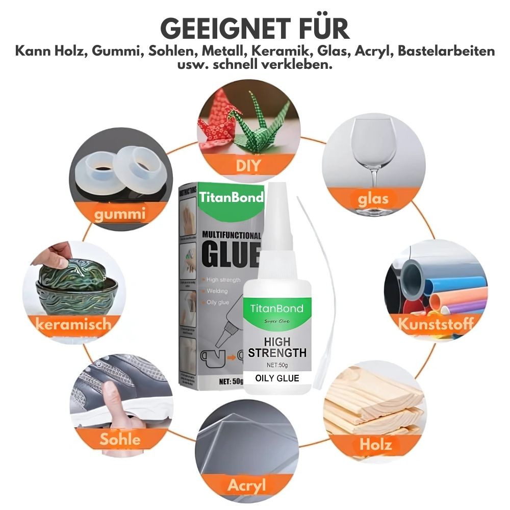 TitanBond™ | Wasserfest, staubdicht Hochleistungsleim – repariere alles in wenigen Sekunden