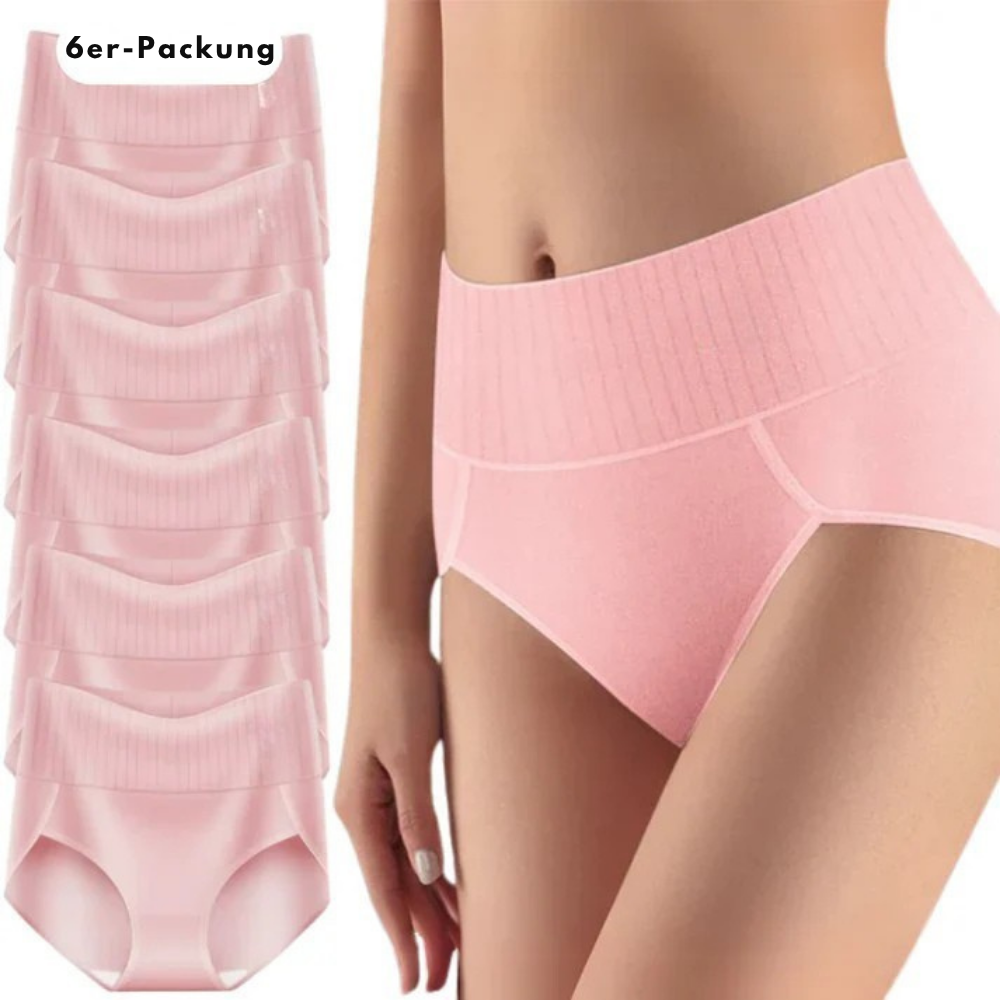Velisse™ | 6er-Pack atmungsaktive und bequeme High-Waist-Unterhosen mit Bauchunterstützung
