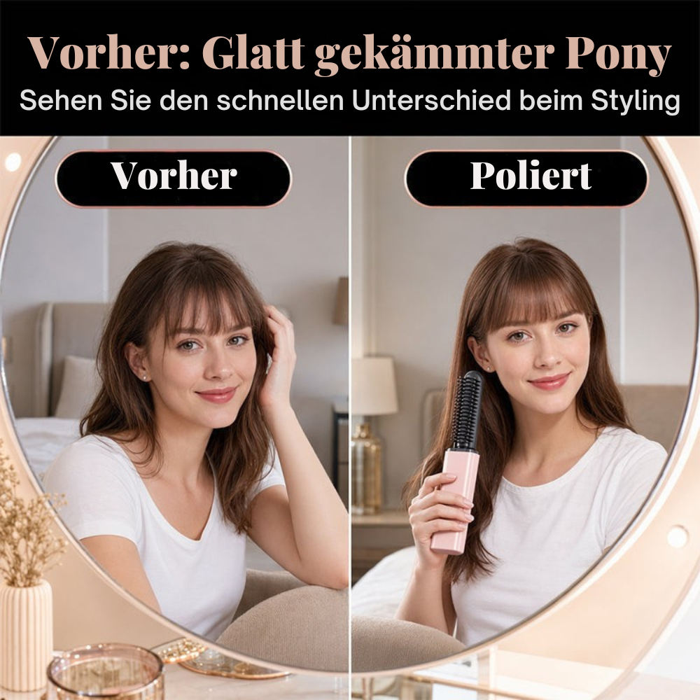 MiniStyle™ | Kompakter Heizkamm für schnelles Auffrischen des Ponyhaars