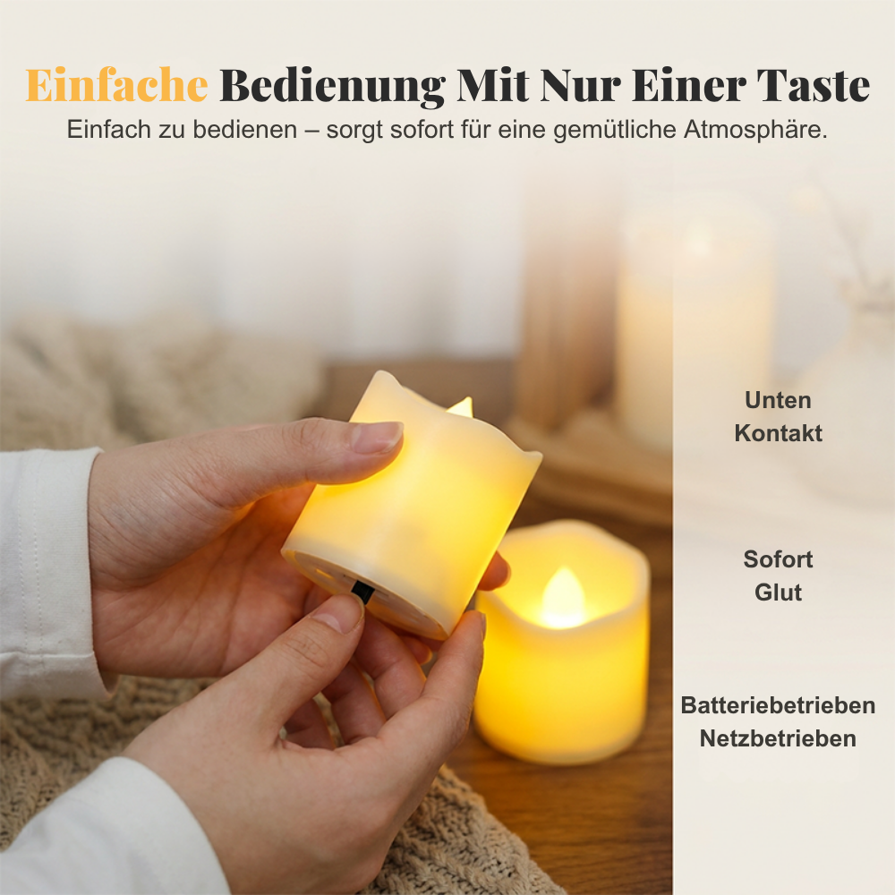 CandleGlow™ | Warme Stearinlichtatmosphäre ohne Rauch oder offene Flamme