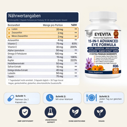 EyeVita™ | Tägliche Nährstoffunterstützung für klares und komfortables Sehen